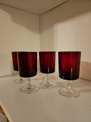 Vintage set red glass - red,